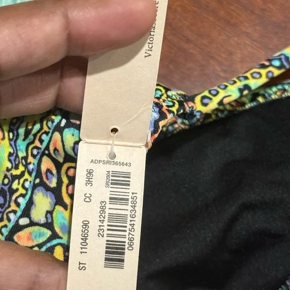 Victoria's Secret Paisley mosaic garden Bikini - Blue and Green set 34B Small - Picture 3 of 10